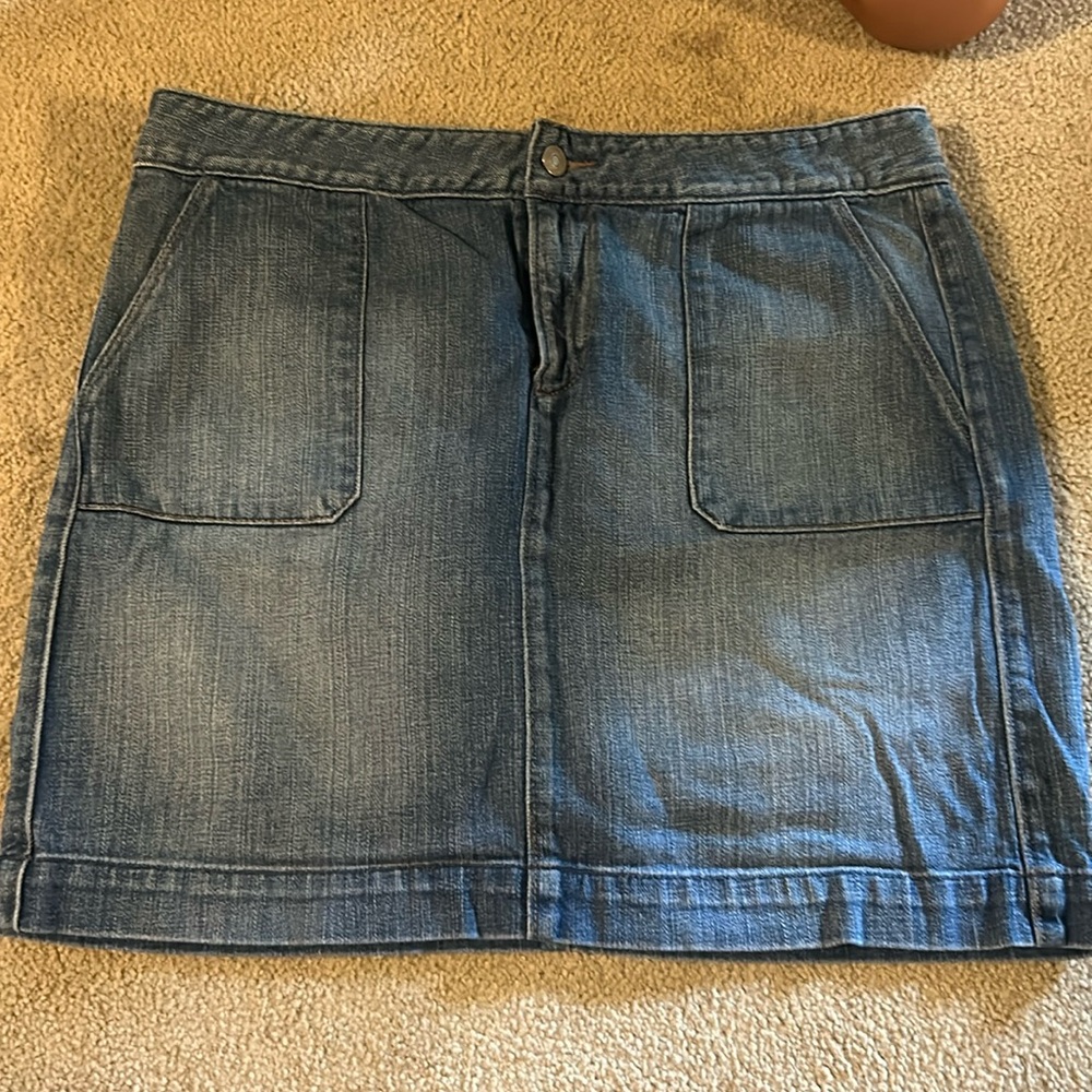 LOFT Blue Denim Mini Skirt